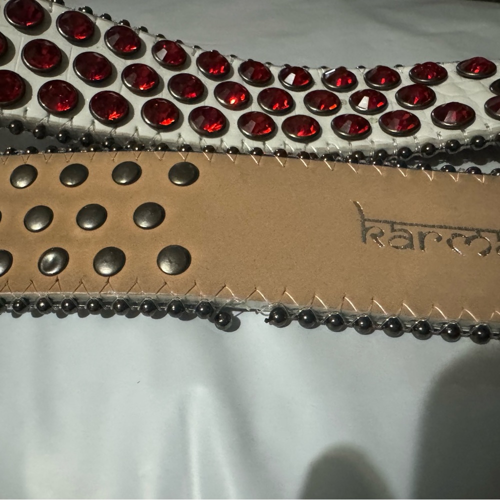Karma Red Rhinestone Studded Belt - Picture 4 of 8